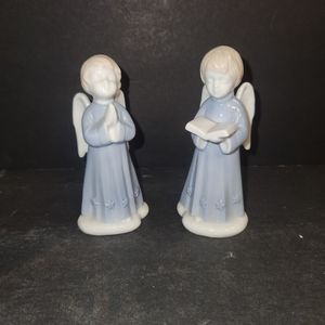 RR Roman Angel Figurines 4.5" Blue and White
